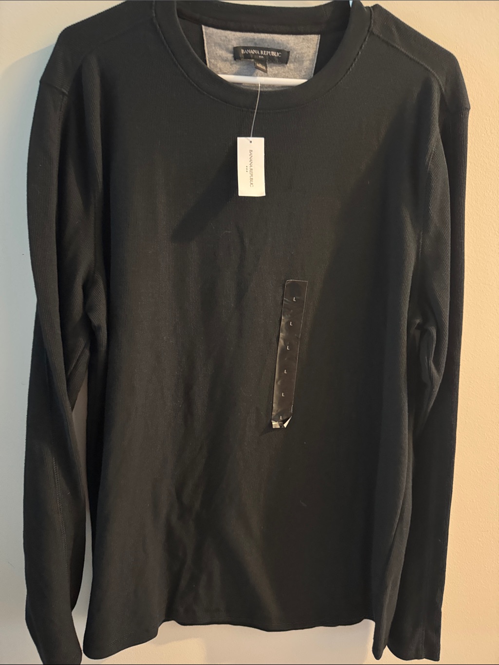 Banana Republic Men's Long-Sleeve Crewneck Shirt - Black